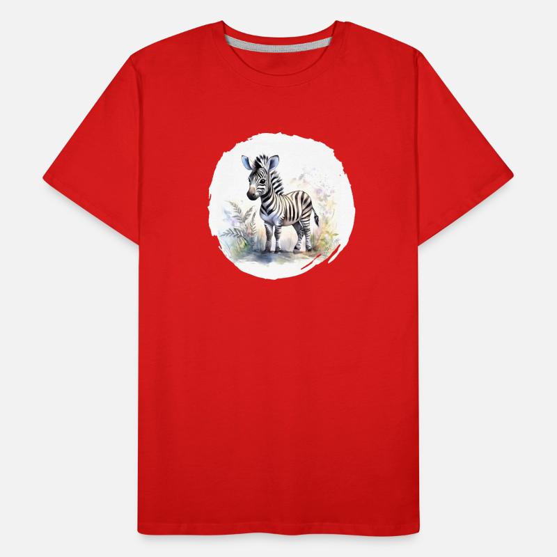Aquarell Zebra Männer Premium Bio T-Shirt