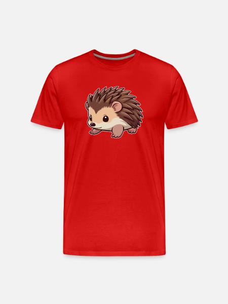 Mignon animal hérisson - T-shirt bio Premium Homme - rouge
