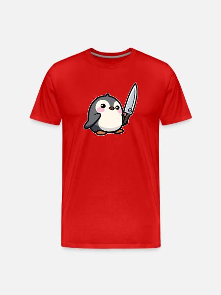 Funny Penguin - Men's Premium Organic T-Shirt - red
