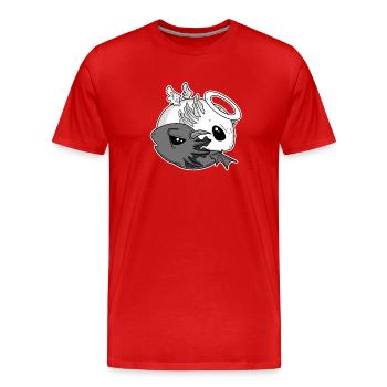 Ying Yan Animal Motif Axolotl - T-shirt bio Premium Homme - rouge - Devant - Damien (186cm)