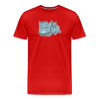 Famille de chauves-souris - Chauve-souris avec bébé - T-shirt bio Premium Homme - rouge - Devant - Damien (186cm)