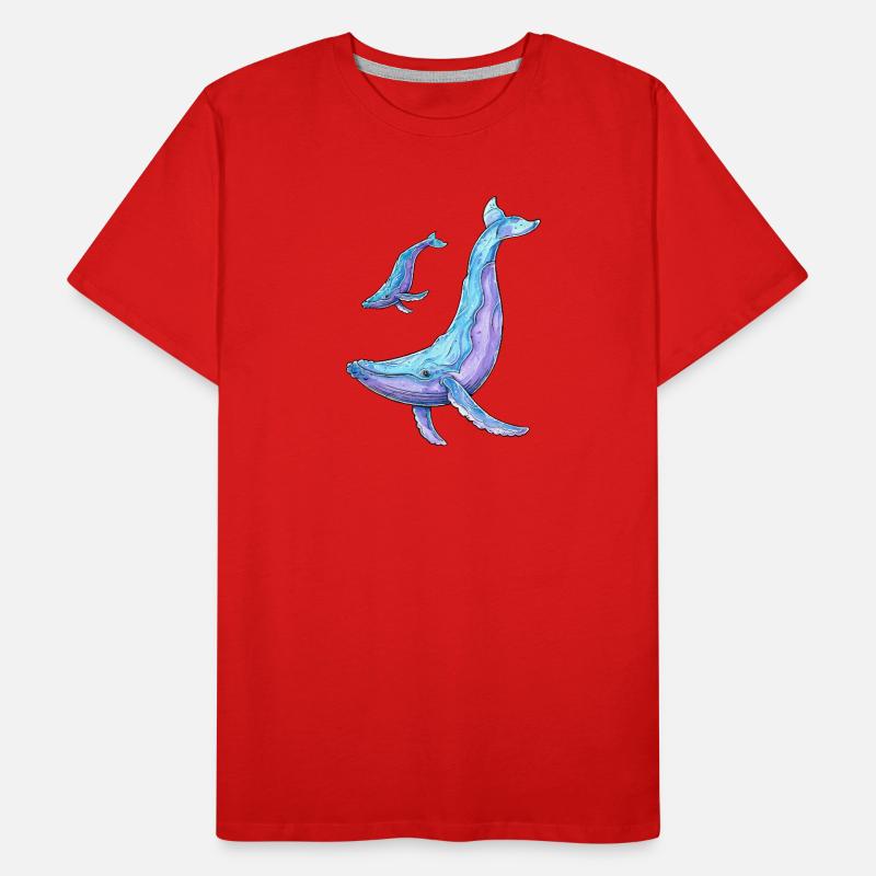 Baleine à bosse avec baleineau T-shirt bio Premium Homme