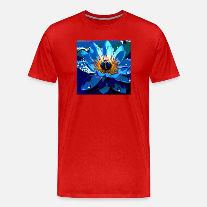 Der Blaue Lotus - Männer Premium Bio T-Shirt - Rot