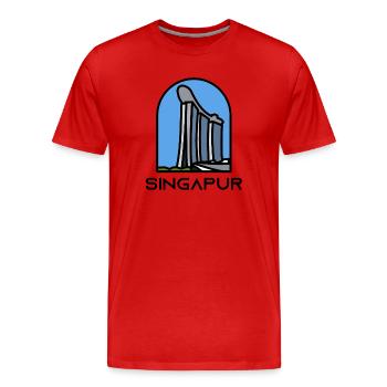 Singapur - Marina Bay Sands - Männer Premium Bio T-Shirt - Rot - Vorne - Damien (186cm)
