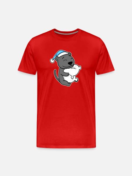 with pillow and sleepy cap - Men's Premium Organic T-Shirt - red