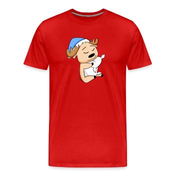 Orignal avec oreiller et bonnet somnolent - T-shirt bio Premium Homme - rouge - Devant - Damien (186cm)