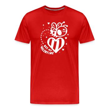 Bee My Valentine Saint Valentin Amour Partenaire Abeille - T-shirt bio Premium Homme - rouge - Devant - Damien (186cm)