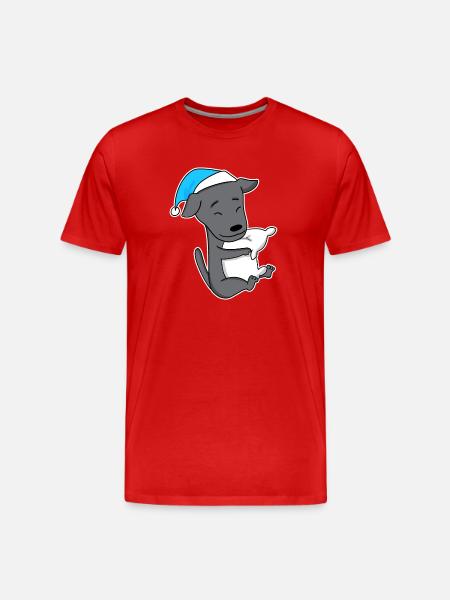 Italian Greyhound Sleeping Tiredness Dog - Men's Premium Organic T-Shirt - red