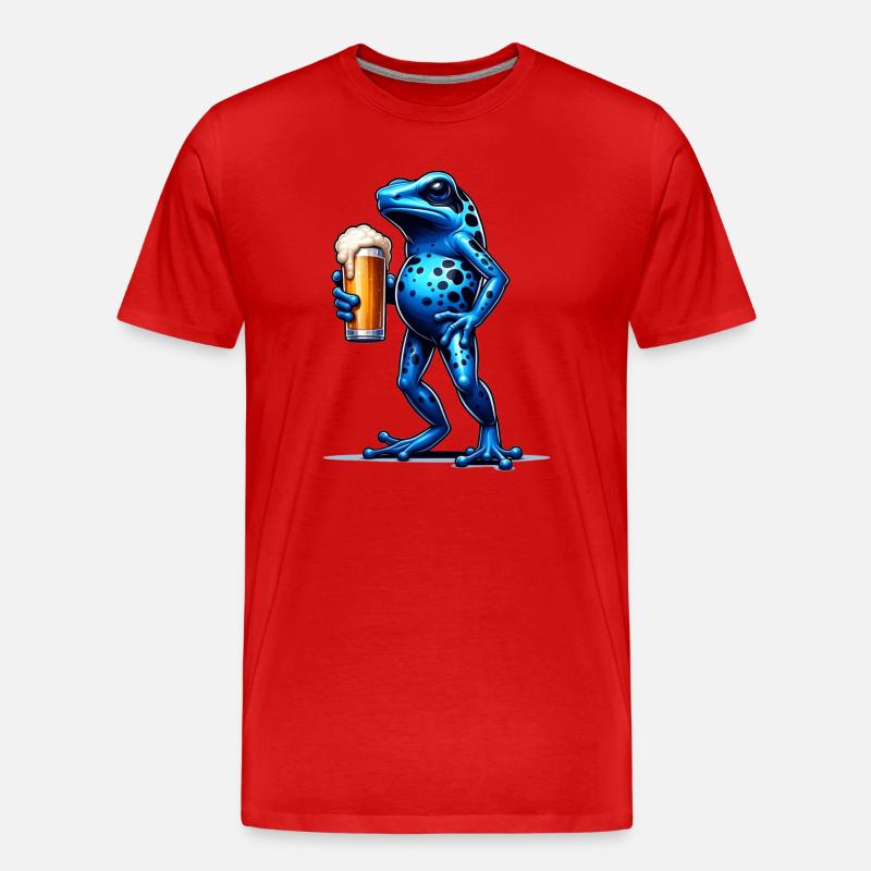 Pfeilgiftfrosch Frosch Bier - Männer Premium Bio T-Shirt - Rot