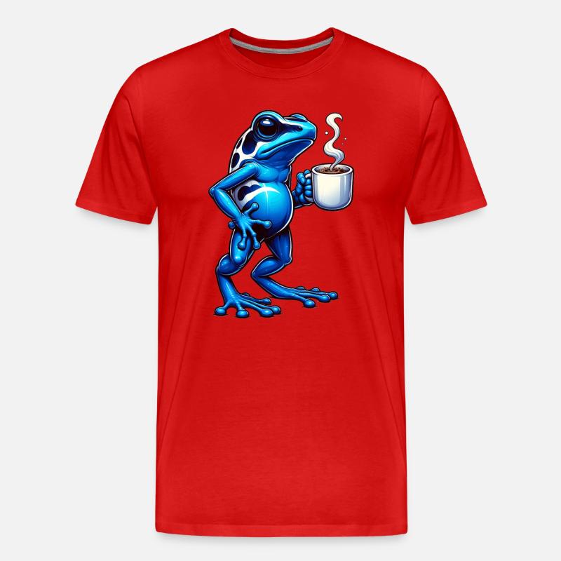Pfeilgiftfrosch Frosch Kaffee - Männer Premium Bio T-Shirt - Rot