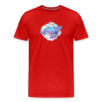 Baleine à bosse aquarelle - T-shirt bio Premium Homme - rouge - Devant - Damien (186cm)
