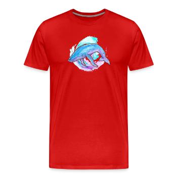Humpback Whale Watercolor - Men's Premium Organic T-Shirt - red - Front - Damien (186cm)