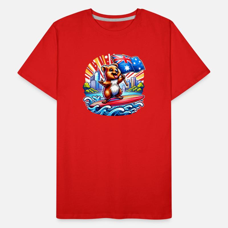 Design de surf australien Quokka T-shirt bio Premium Homme
