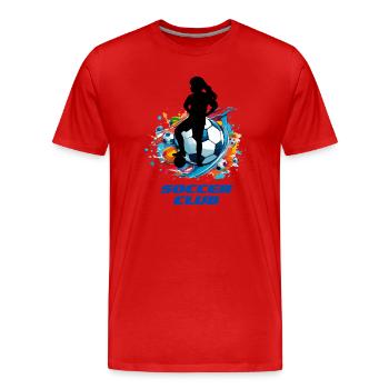 Lebendiges Splash Design des Fußballvereins - Männer Premium Bio T-Shirt - Rot - Vorne - Damien (186cm)