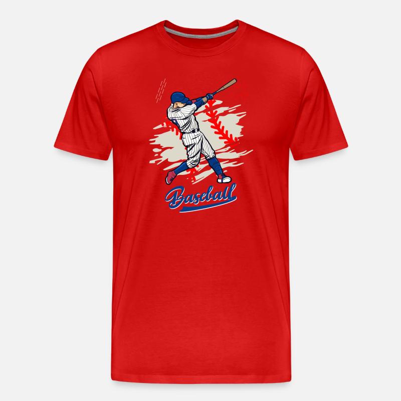 Dynamische Baseballschaukel Illustration - Männer Premium Bio T-Shirt - Rot