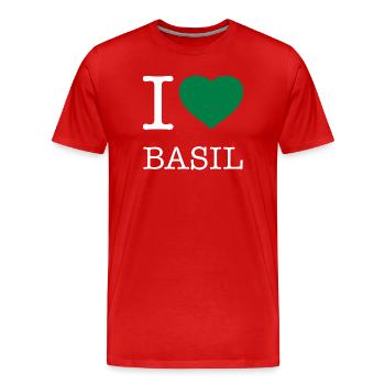 I LOVE BASIL Basilikum - Männer Premium Bio T-Shirt - Rot - Vorne - Damien (186cm)