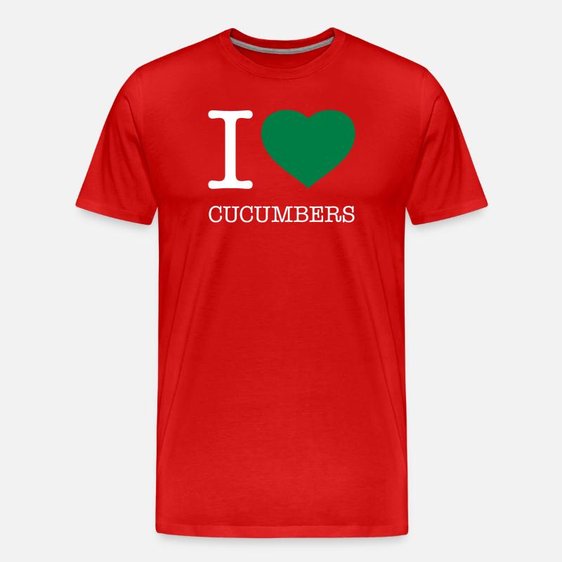 J’AIME LES CONCOMBRES Gurken - T-shirt bio Premium Homme - rouge