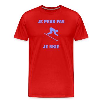 I CAN'T. SKI. SKI. RACKET. SNOW. SNOWBOARDING - Men's Premium Organic T-Shirt - red - Front - Damien (186cm)