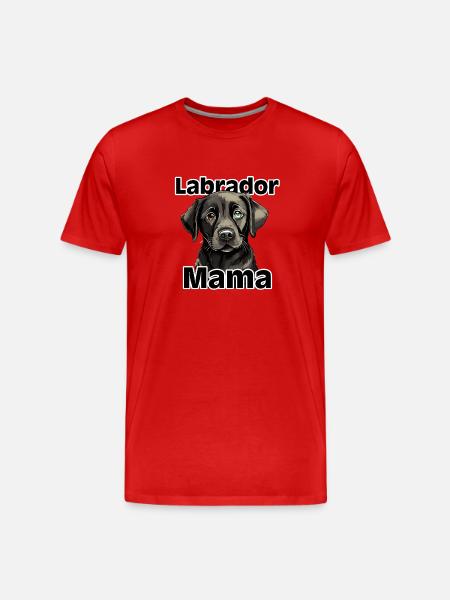 Labrador Mama Motiv - Männer Premium Bio T-Shirt - Rot