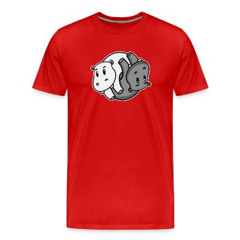 Yin Yang Nilpferd - Männer Premium Bio T-Shirt - Rot - Vorne - Damien (186cm)