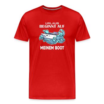 Boot - Männer Premium Bio T-Shirt - Rot - Vorne - Damien (186cm)