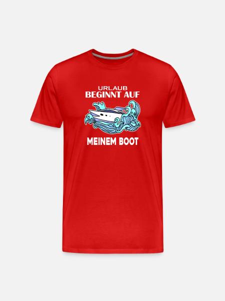 Boot - Männer Premium Bio T-Shirt - Rot
