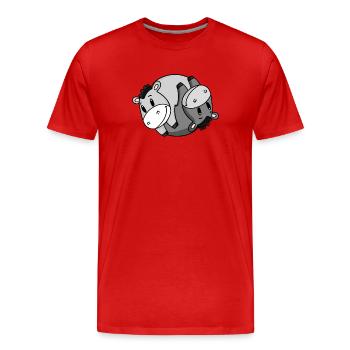 Âne Yin Yang - T-shirt bio Premium Homme - rouge - Devant - Damien (186cm)