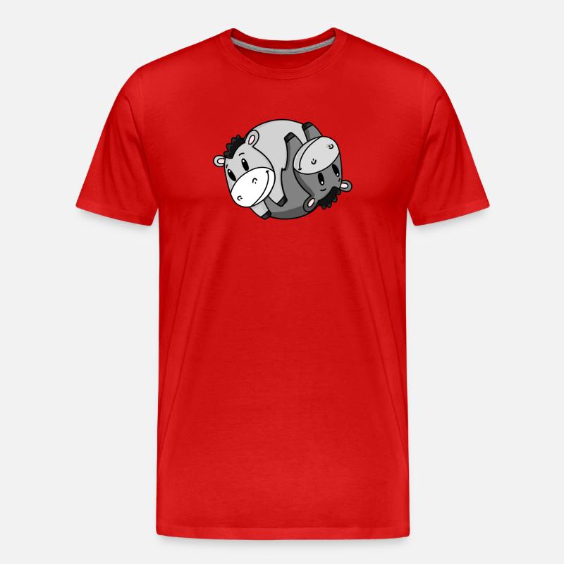 Yin Yang Esel - Männer Premium Bio T-Shirt - Rot