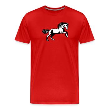 Friesen Galopp - Männer Premium Bio T-Shirt - Rot - Vorne - Damien (186cm)