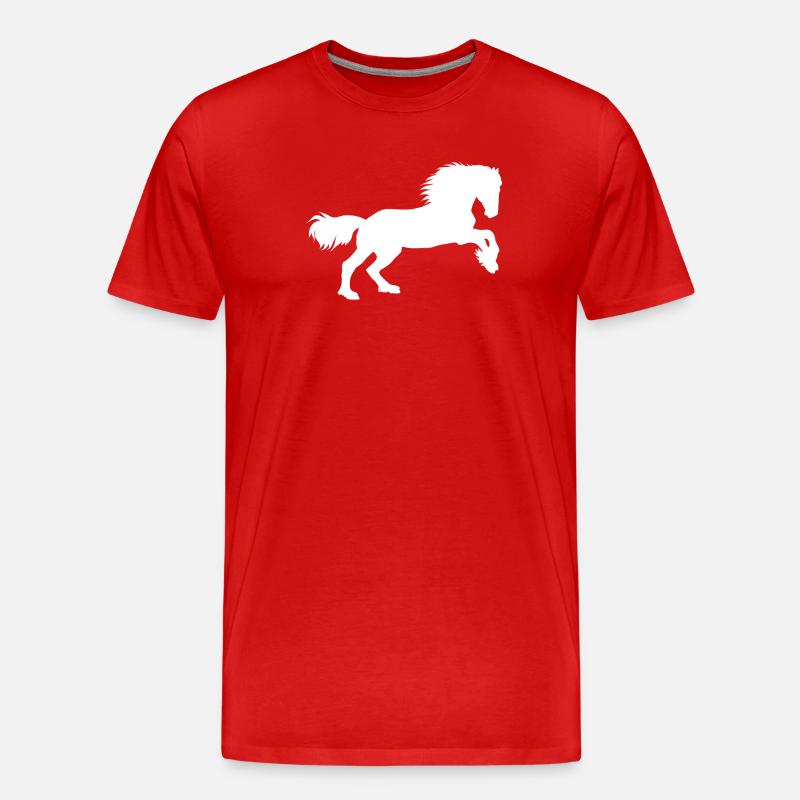 Pferde-Power - Männer Premium Bio T-Shirt - Rot