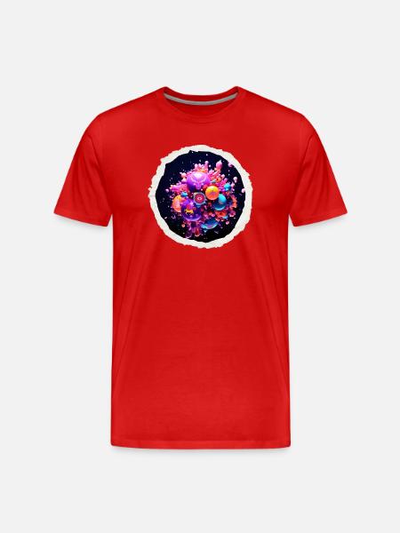 Cosmic funky bubbles - Men's Premium Organic T-Shirt - red
