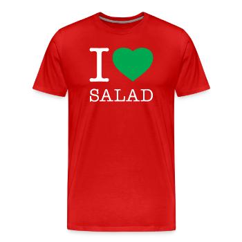 I LOVE SALAD - Men's Premium Organic T-Shirt - red - Front - Damien (186cm)