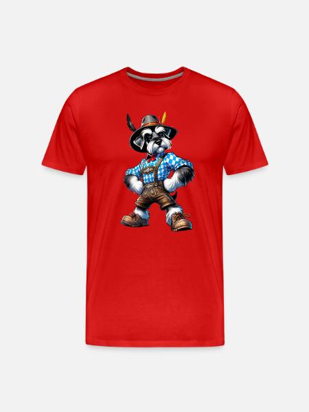 Schnauzer dog Bavaria - Men's Premium Organic T-Shirt - red