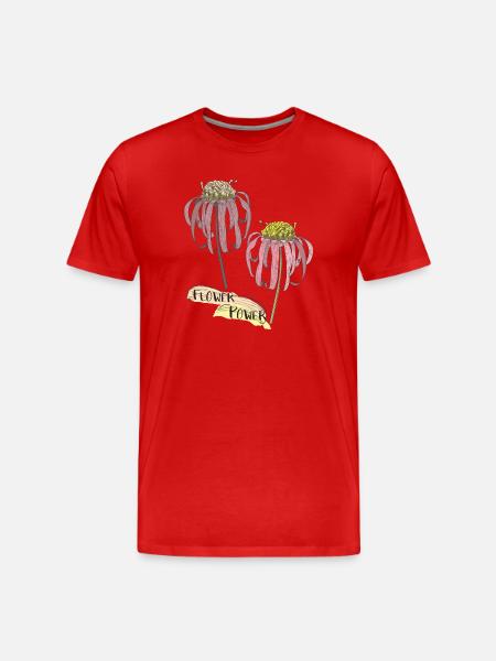 Échinacée, échinacée - T-shirt bio Premium Homme - rouge