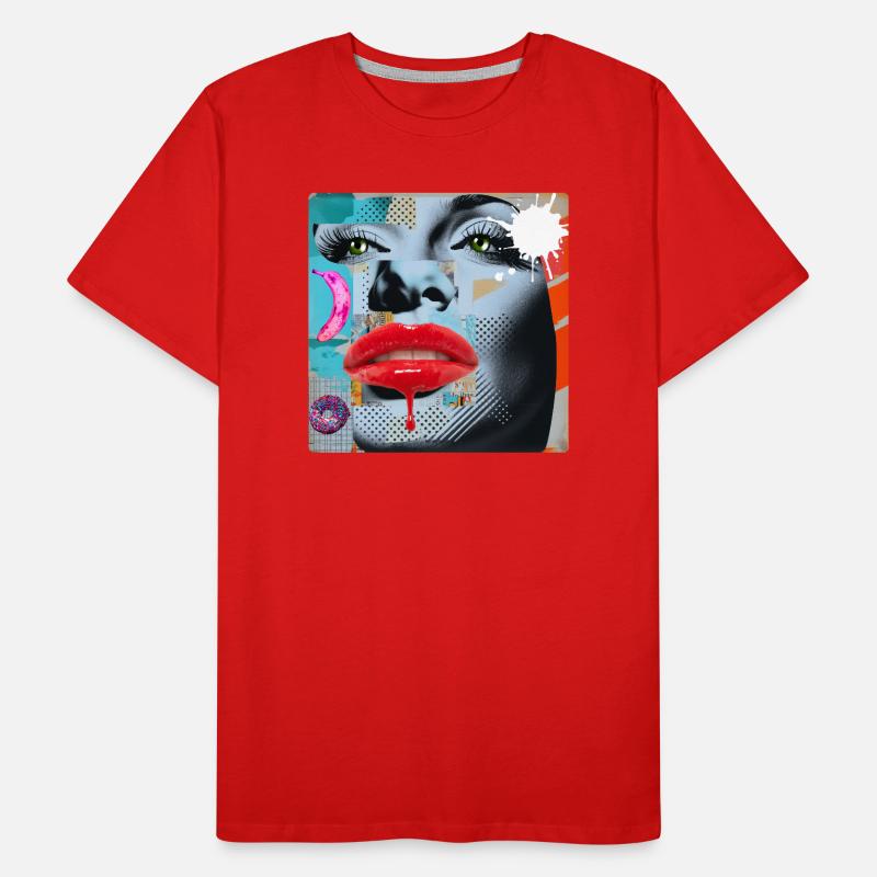 Bunte Collage Pop Art Männer Premium Bio T-Shirt