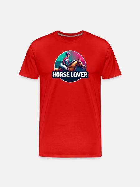 Reiter-Emblem - Männer Premium Bio T-Shirt - Rot