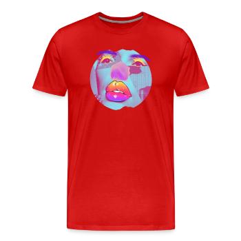 Pop Art bright collage - Men's Premium Organic T-Shirt - red - Front - Damien (186cm)