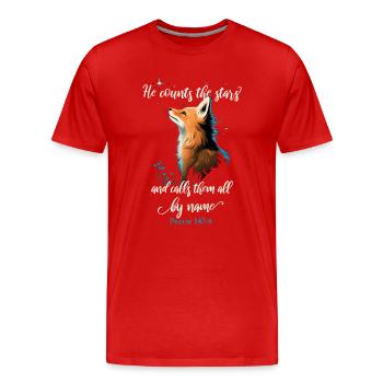 Verset de la Bible Motif religieux chrétien - T-shirt bio Premium Homme - rouge - Devant - Damien (186cm)