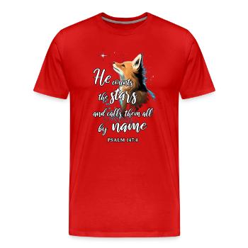 Verset de la Bible Motif religieux chrétien - T-shirt bio Premium Homme - rouge - Devant - Damien (186cm)