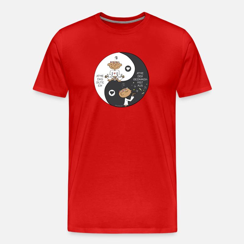 Yin Yang - Männer Premium Bio T-Shirt - Rot