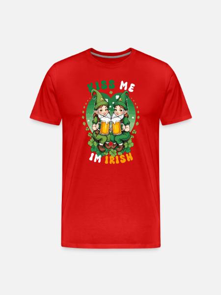 Kiss me, I'm Irish - Men's Premium Organic T-Shirt - red
