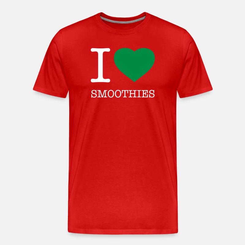 I LOVE SMOOTHIES - Männer Premium Bio T-Shirt - Rot