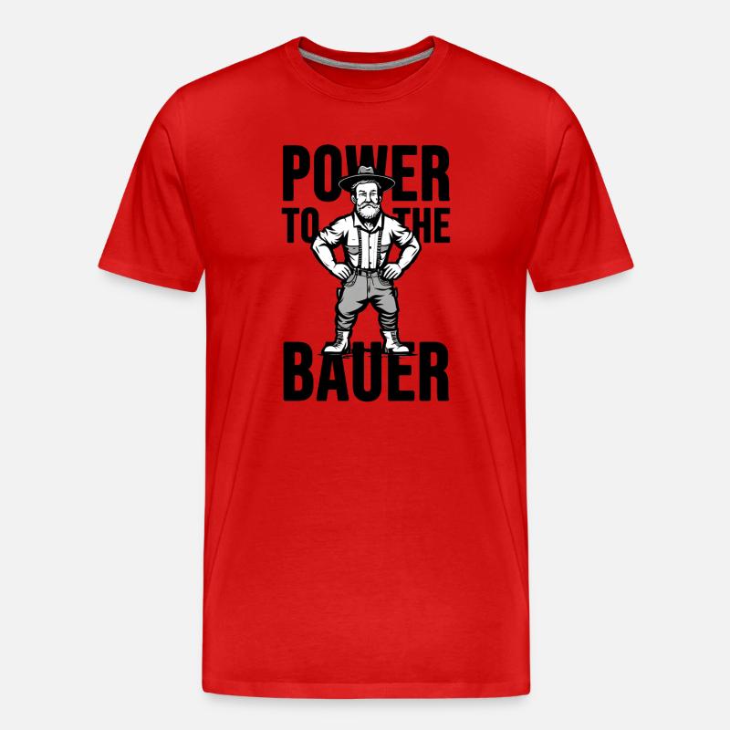 Power to the Bauer - Männer Premium Bio T-Shirt - Rot