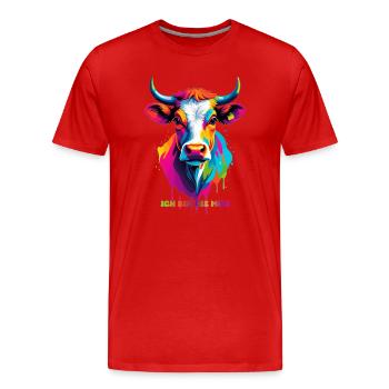 Cute colorful cow - Men's Premium Organic T-Shirt - red - Front - Damien (186cm)