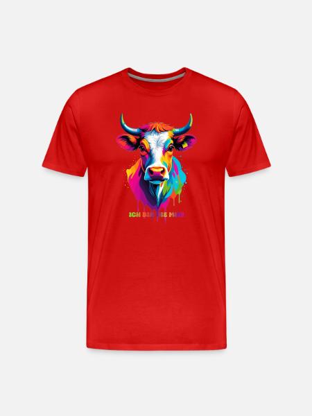 Süße bunte Kuh - Männer Premium Bio T-Shirt - Rot