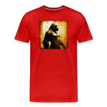 Gorilla 03 - Men's Premium Organic T-Shirt - red - Front - Damien (186cm)