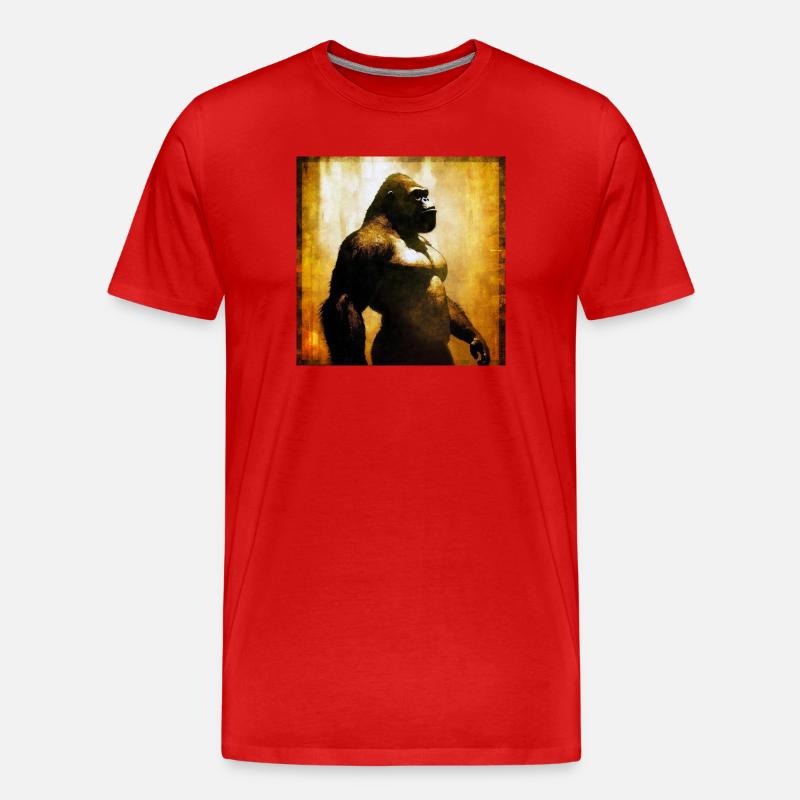 Gorilla 03 - Männer Premium Bio T-Shirt - Rot