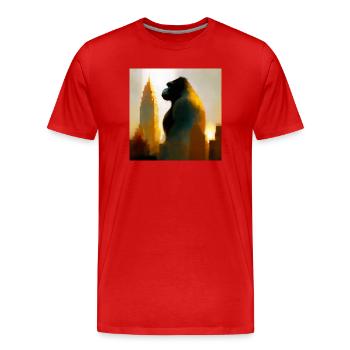 Gorilla 02 - Männer Premium Bio T-Shirt - Rot - Vorne - Damien (186cm)