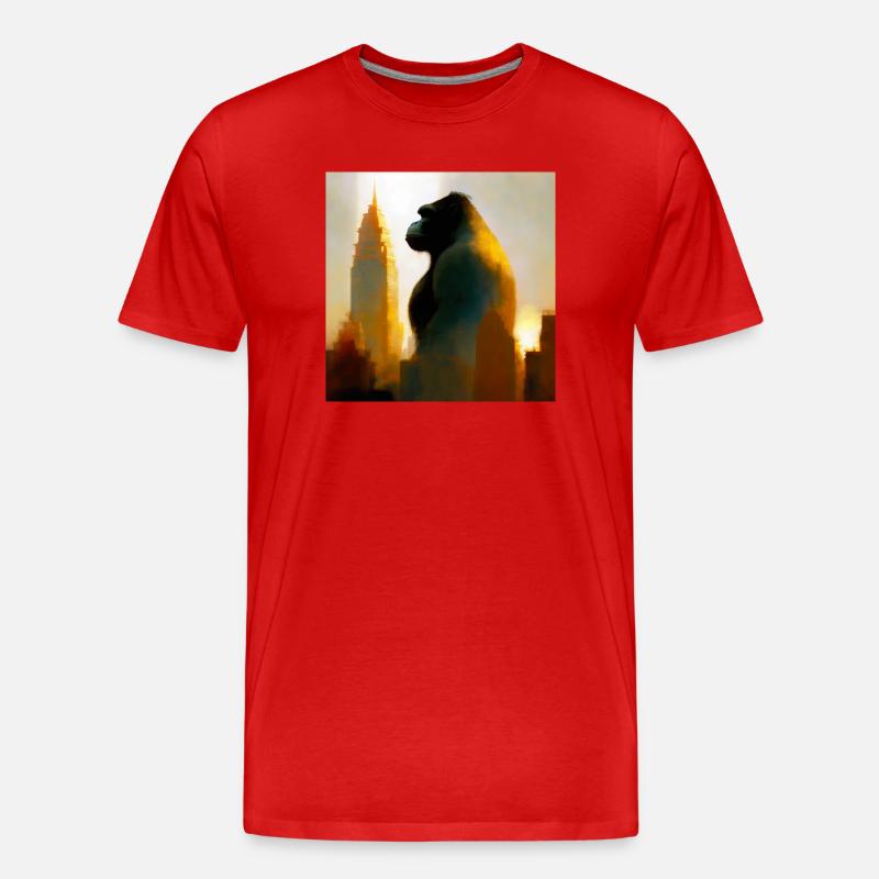 Gorilla 02 - Männer Premium Bio T-Shirt - Rot