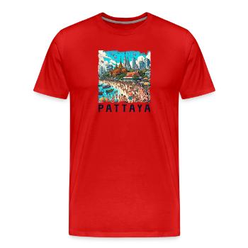 Pattaya Thailand Strand Design - Männer Premium Bio T-Shirt - Rot - Vorne - Damien (186cm)